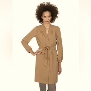 LOGO by Lori Goldstein Shirt Dress with Pleat Detail NWOT SIZE 6 QVC $60.00